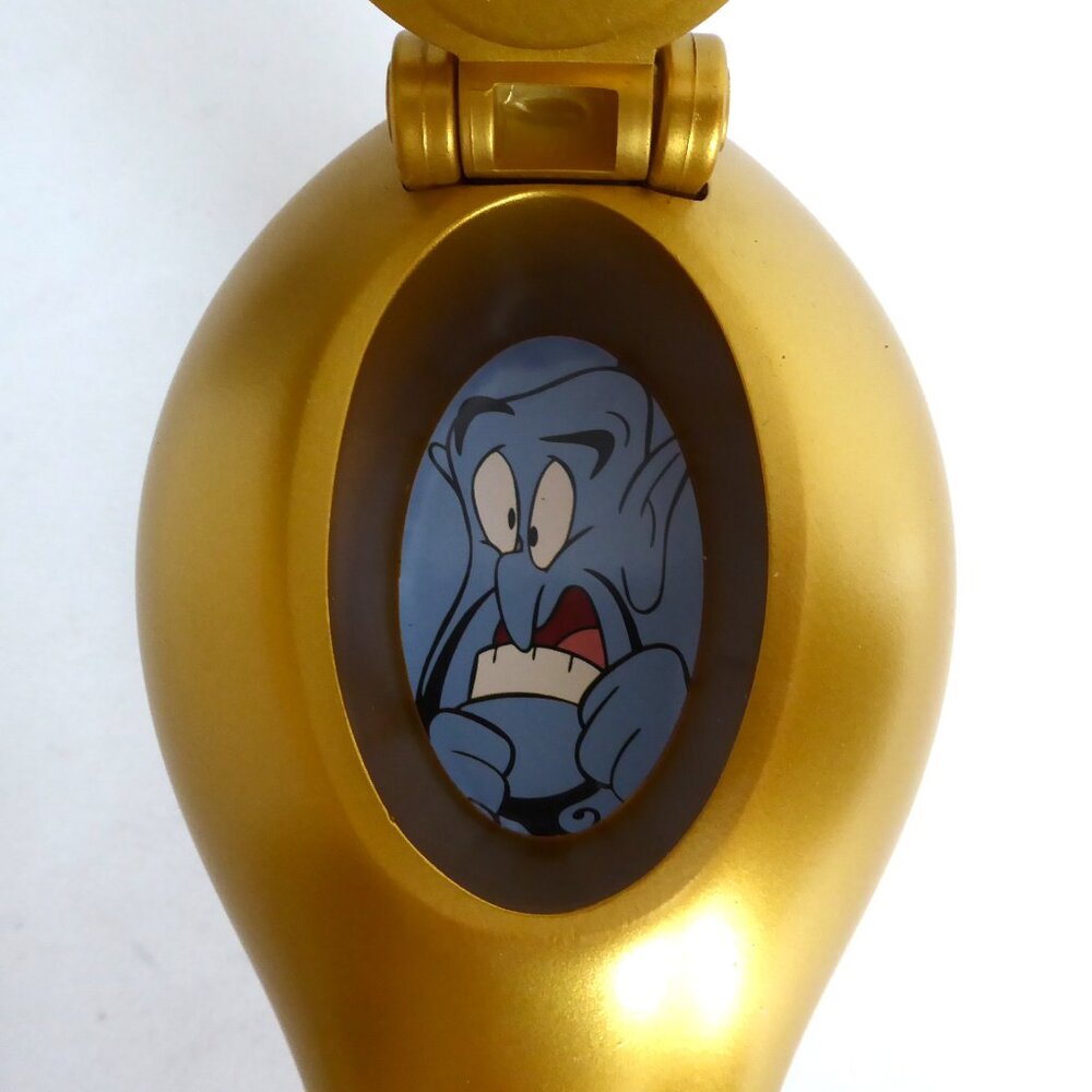 NEW 11” DISNEY ALADDIN GENIE INSIDE LIDDED GOLD LAMP RESIN SCULPTURE - Picture 7 of 15